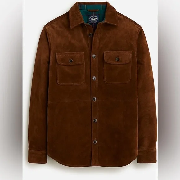J. Crew Italian Suede Flannel-Lined Work shirt (M) - Picture 1 of 7